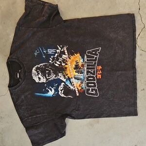 Godzilla Graphic T-Shirt - Black Mineral Wash